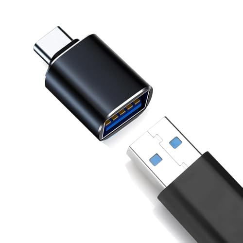 Image of USB Type C to Type A Converter, USB 3.0, High-Speed Data Transfer, Plug and Play, for Wireless Carplay Adaptor, Laptops, Smartphones, Aluminum OTG Cable