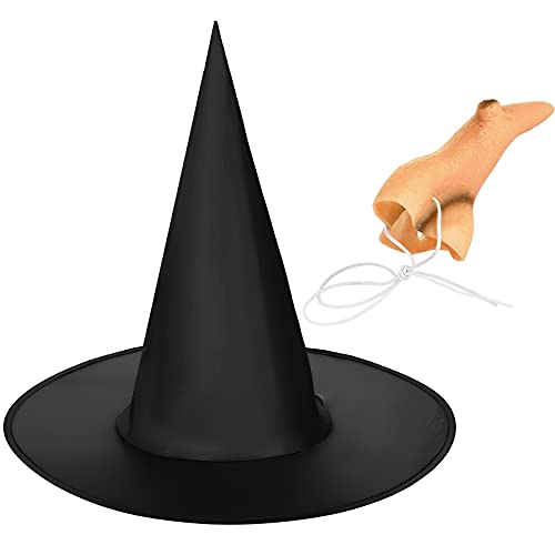 Chapeau de Sorcière d'Halloween Chapeau de Sorcière Noir Accessoire de Fête et Nez de Sorcière Méchante pour Accessoire de Costume de Sorcière Halloween Cover