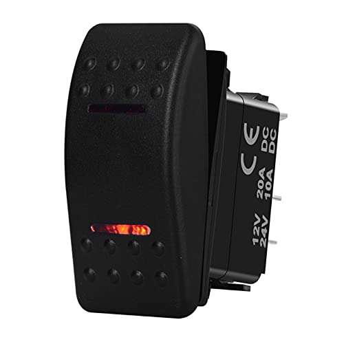 Bandc 7 Pins 2 Led Light On-Off-On Marine Boat Rocker Switch Dpdt Waterproof 12V 24V #TOP2
