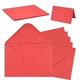 50 Pack Briefumschläge mit Karten Blanko, Rot,11 * 16cm