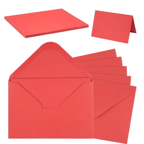 Briefumschläge mit Karten Blanko, 50er Set Umschläge Faltkarten...