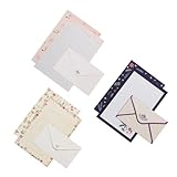 BCOATH 6 juegos Papeles de Carta con Diseño Floral Colorido y Sencillo de Papelería Bonita para Escritura y Envío de Cartas para Invitaciones y Notas Personales