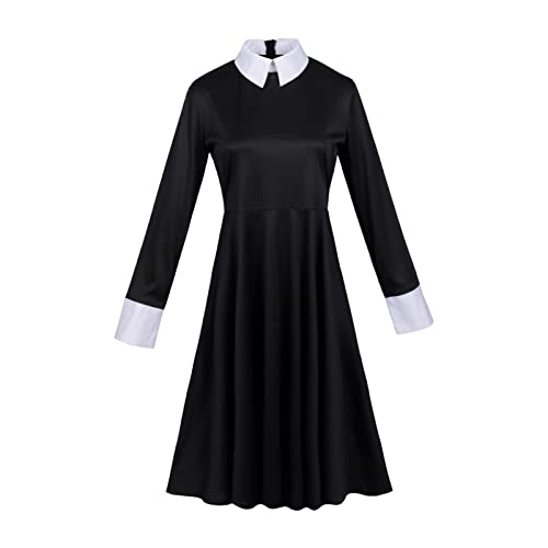 Quarta-feira Addams Cosplay - Vestidos Cosplay de Poliéster para Meninas Bonitos - Vestido de colari