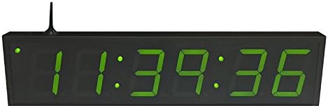 TimeMachines Precision Digital WiFi Clock, 4"x 6 Green Digits, Black Case