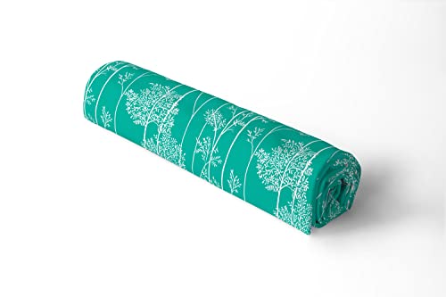 Image of Encasa XO Printed Satin Fabric by Meter - Blotch Teal, 58 Inch Width (147 cm), Soft Polyester Cloth for Curtains, Cushion Covers, Dresses, Kurtis, Crafts, Craft Sewing & Home Decor