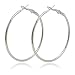 Produktbild Beashine Große Creolen, ein Paar große Ohrringe aus Titanstahl, Ohrringe für Damen Edelstahl Creolen Damen Creolen Ohrringe 925 Sterling Silber Hoop Ring Kreolen Groß Rund (Stahlfarbe 2.0 * 40)