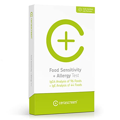 Improved Food Sensitivity + Allergy Test by CERASCREEN – Test for 96 Food Sensitivities + 44 Food Allergies | Professional CLIA-Certified Lab Analysis | Fast & Comprehensive Results Report'