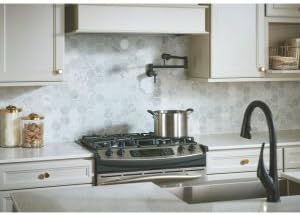 Miniatura 4 de Delta Faucet Grifo de llenado de olla contemporáneo de montaje en pared, grifo de cocina cromado para llenado de ollas, relleno de olla delta, grifo