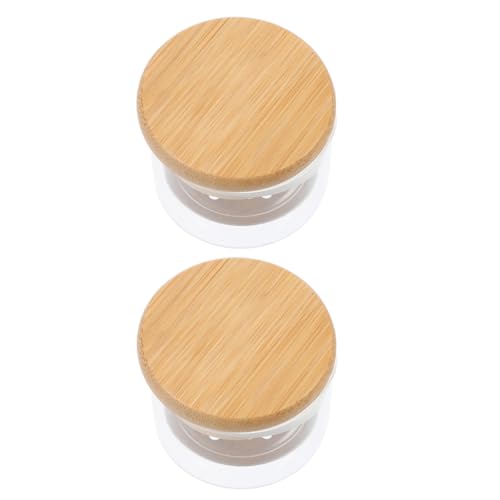 2 piezas cuencos de cristal para manicure con tapa miniatura 1
