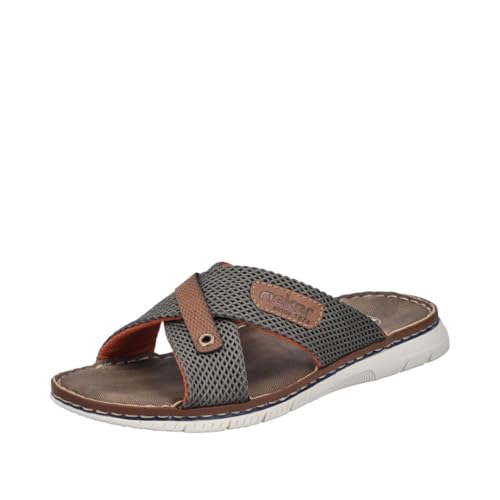 Rieker 21340 Mules Homme en cuir marron confortable