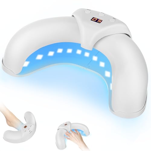 Nail Fungus Cleaning Device for Multiple Toenail,Suitable for Discolored and Thickened Toenails,Foldable 910 nm Infrared Light + 470nm Blue Light Nail Fungus Treatment Device,Safe & Effective