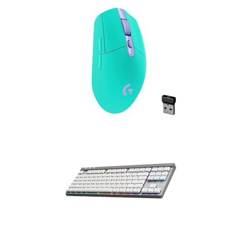 Image of Logitech G305 Lightspeed Wireless Gaming Mouse (Mint) + G515 TKL Wireless Gaming Keyboard (Tactile, White) Bundle