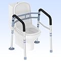 Delog Stand Alone Toilet Safety Rail - Adjustable Width & Height Fit Any Toilet, Medical Toilet Frame for Elderly Handicap Disabled, Folding Handrails