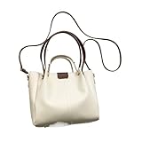 ITRHJTGP Leather Tote Bag Bolso de mano individual piel gran capacidad(White)