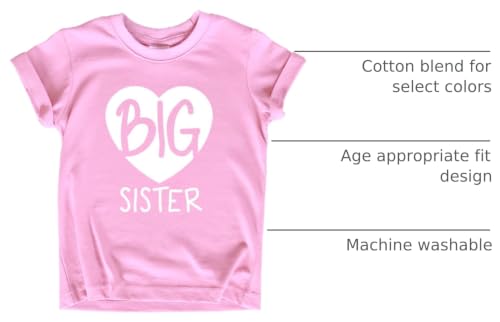 Image of Big Sister Shirt Heart Big Sister Announcement Shirt Toddler Girl Promoted Outfit Baby Girls tee