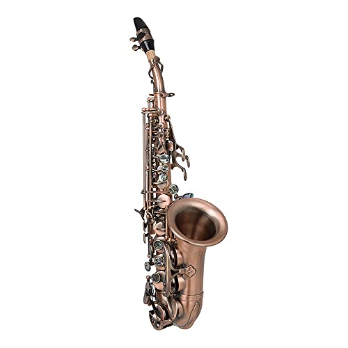 Red Antique Soprano Saxophone Bb Key Woodwind Instrument With Case Sax Stand Reed Gloves Cleaning Cloth Brush Sax Strap Brush #TOP1
