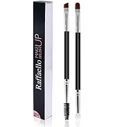 Raffaello 2pcs Double-Ended Makeup Brush Set, Angled Eye Brow Brush & Spoolie Brush, Concealer Br...