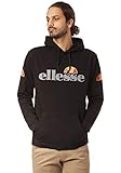 Logotipos reflectantes Ellesse Sterpeto Hoodie Sudadera, Hombre, Black, XS