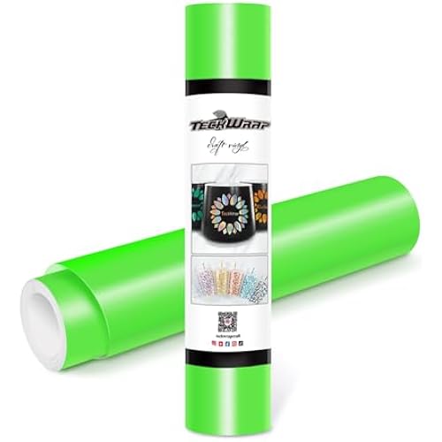 TECKWRAP Permanent Adhesive Vinyl 12" x 10ft, Matte Neon Green
