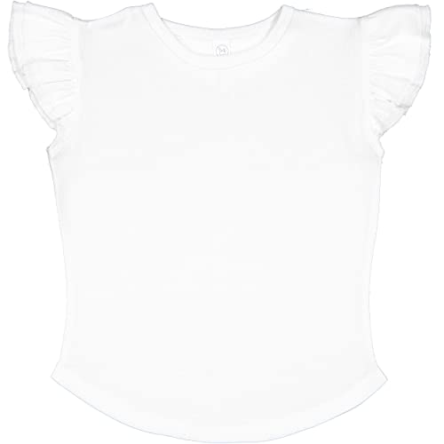 RABBIT SKINS Toddler Girls Flutter Sleeve Tee | Cute T-Shirt with Ruffles
