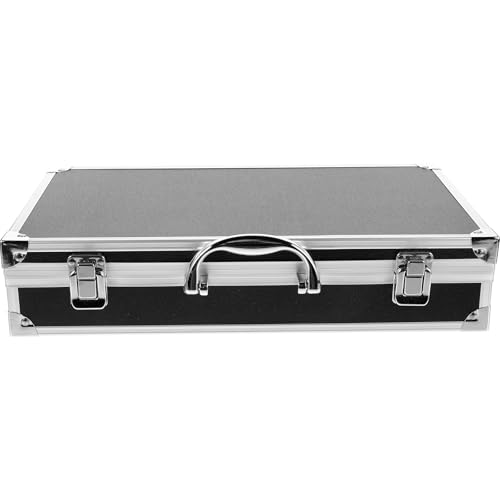 Valise microphone antichoc BETOOKY en aluminium noir avec mousse de rangement