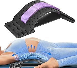 Back Stretcher for Lower Back Pain Relief, 4 Adjustable Levels, Stretching Equipment, Trigger Point Pression, Health Goods, Lumbar Correction Device, Herniated Discs, Scoliosis / Spinal Decompression