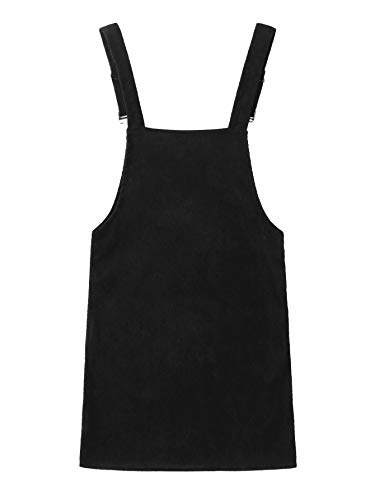 Floerns Women's Corduroy Bib Pocket Pinafore Overall Dress Black S #TOP1