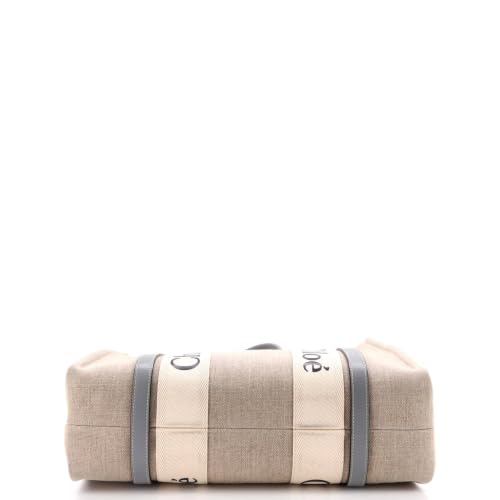 Chloe, Pre-Loved Woody Tote Canvas with Leather Medium — view 4