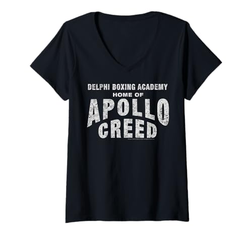 Image of Womens Creed Delphi Boxing Academy Home Of Apollo Creed Logo V-Neck T-Shirt
