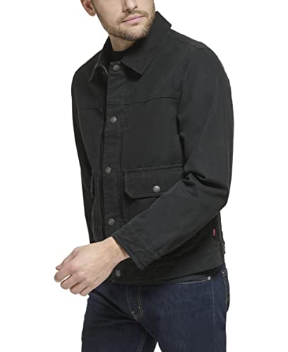 Levi's Men's Lightweight Trucker Shirt Jacket, Black Cotton Canvas4