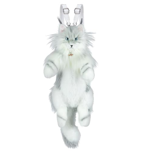 Image of Chongker Cat Shaped Backpack - Handcrafted Stuffed Animals Plush Bag with Adjustable Shoulder, Crossbody, and Handbag Straps