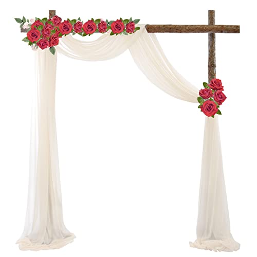 Pinsheng 1 panel z łukiem weselnym, zasłona 600 x 75 cm, materiał na łuk ślubny, materiał dekoracyjny, zasłony na imprezę, ceremonię, przyjęcie i tło