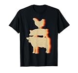 Farm Animal Pyramid Chicken Pig And Cow T-Shirt