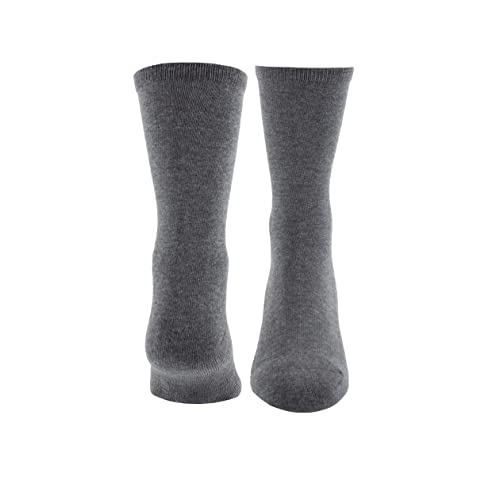 Image of Perri's Women's Socks- The Next Generation of Wellness comfort Socks- Comfort Cushion Sole Crew- 035 Charcoal Htr- One Size (WGA107-035-O-W)