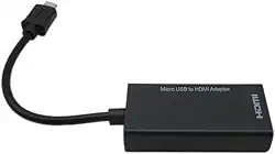 Cabo adaptador micro USB macho para HDMI fêmea MHL para smartphone e tablet Android