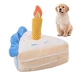 Foway Peluche de gâteau d'anniversaire pour Chien, Jouet de gâteau en Peluche à mâcher pour Chien | Jouets en Forme de gâteau en Peluche à mâcher pour Chien grinçant - Jouets sonores pour Chiot,