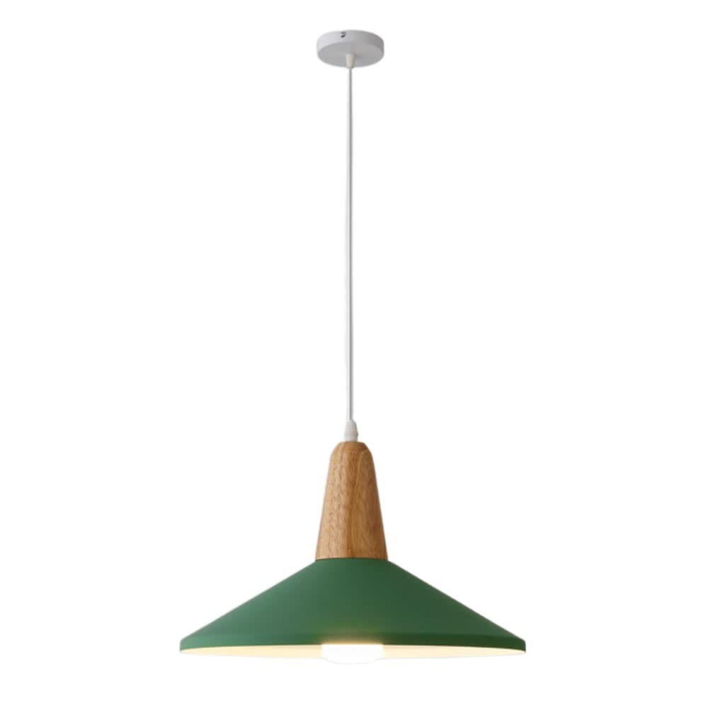 STVDEDG with Wood Hanging Lighting Fixtures Nordic Macaron Style Lamp Chandelier Single Head Industrial Personalized Pendant Lamp Adjustable E27 Decoration Fixture for Loft Coffee Kitchen Island