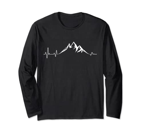 Mountains Heartbeat Love Climbing Trekking Mountains Long Sleeve T-Shirt