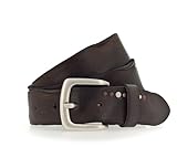  Vanzetti Herren Ledergürtel mit Nieten, Breite: 4 cm, Brown, 95 cm