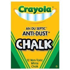 Image of Crayola Non-toxic Anti-Dust White Chalk. (One Box)