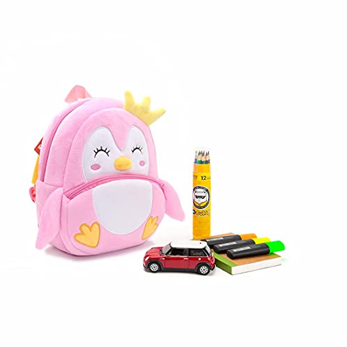 Nice Choice Cute Toddler Backpack Toddler Bag Plush Animal Cartoon Mini Travel Bag For Baby Girl Boy 2-6 Years(Cute Penguin) #TOP5