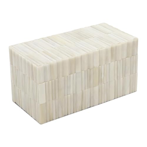 Image of Handicrafts Home Decorative Box - Handmade Jewelry Organizer Box with Lid - Keepsake Box for Home Decor, Jewelry, Accessories, Collectibles - Modern Wooden Storage Box - Stem, 10X5X5 inch