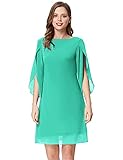 GRACE KARIN Women Summer Chiffon Shirt Dress 3/4 Sleeve Cocktail Dress Mint Green XXL