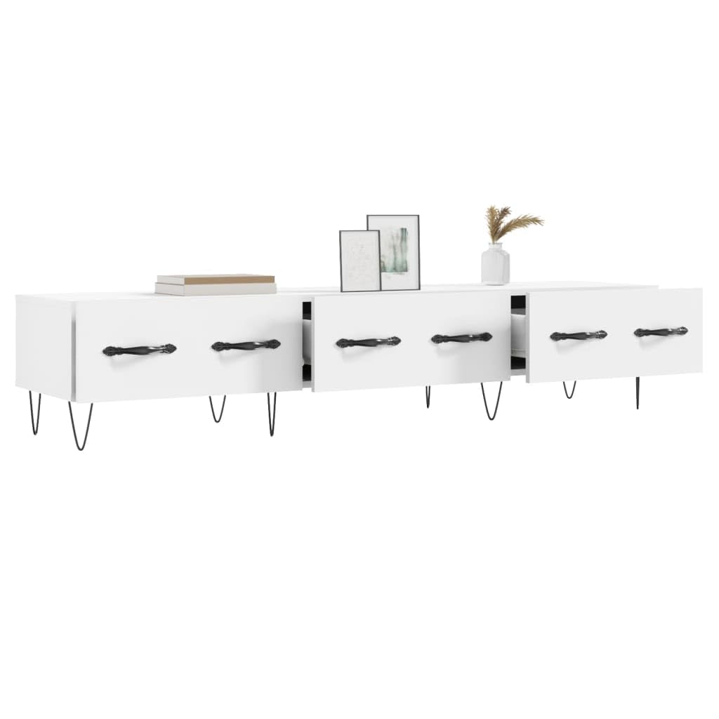 Meuble TV LED,Meuble TV 180 cm Longueur,Meuble TV Blanc 150x36x30 cm Bois d'ingénierieConvient au Salon, à la Chambre à Coucher, à la Salle de séjour