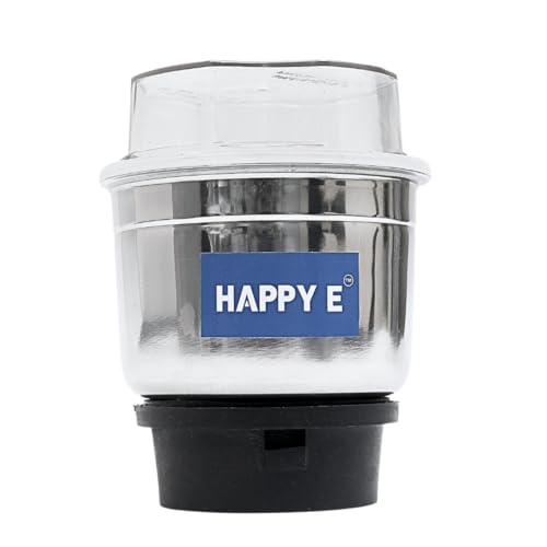 Image of HAPPY E Chutney Jar for BAJAJ Mixer Grinders, Stainless Steel, 400ML | Compatible for Bajaj GX1, GX3, GX4, GX8, GX3501, GX3701, GX4701, GX3000, GX400, GX3, Twister Deluxe, Bravo Dlx