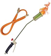 Swess Portable Propane Weed Torch Burner Fire Starter Ice Melter Melting with 3 Nozzles and 60" Hose