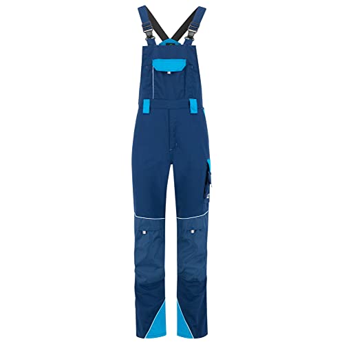 BWOLF Brave Latzhose Herren Arbeitshose Schutz-Latzhose mit Kniepolster-Taschen verstärkt mit 600D Polyester (Blau, L)