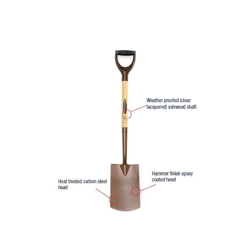 Spear & Jackson 4190NB Elements Spaten mit Tritt – Carbonstahlkopf, ergonomischer Vorwärts-Neigungsgriff, rostbeständig, ideal zum Graben, Umgraben & zur Bodenbearbeitung