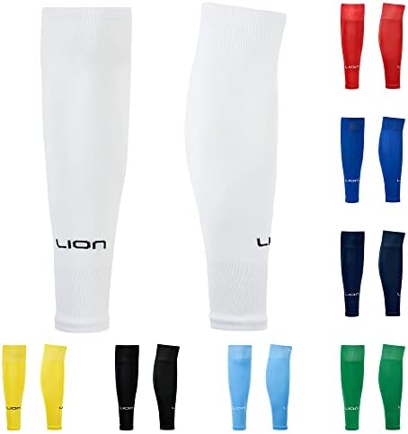 LION SPORTSWEAR Football Sock Sleeves To Accompany Grip Socks - Fits Over Calf/Shin Pads - Variety Of Colors To Match Your Team Kit