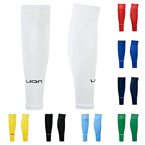 Football Sock Sleeves To Accompany Grip Socks - Fits Over Calf/Shin Pads - Variety Of Colours To Match Your Team Kit (White)